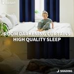 BGment Blackout Curtains for Bedroom 45 Inch Length - Room Darkening Drapes Thermal Insulated with Rod Pocket for Short Living Room Kitchen Bathroom Window, 42 x 45 Inch, 2 Panels, Navy Blue