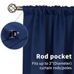 BGment Blackout Curtains for Bedroom 45 Inch Length - Room Darkening Drapes Thermal Insulated with Rod Pocket for Short Living Room Kitchen Bathroom Window, 42 x 45 Inch, 2 Panels, Navy Blue