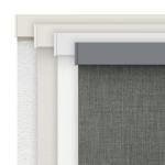 AOSKY Linen Roller Blinds Shades for Indoor Windows Pull Down Cordless Blackout Black Out Window Shade 20 Inch Blinds for Home Dark Grey