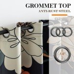 Tyrot Black Boho Floral 100% Blackout Curtains for Bedroom 84 inch Long 2 Panels Mid Century Botanical Black Out Curtains for Living Room Grommet Thermal Insulated Room Darkening Window Drapes,52Wx84L