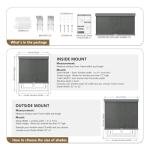 AOSKY Linen Roller Blinds Shades for Indoor Windows Pull Down Cordless Blackout Black Out Window Shade 20 Inch Blinds for Home Dark Grey