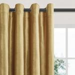 Velvet Gold Curtains 84 inch Length- Living Room Blackout Thermal Window Drapes Darkening Decor Grommet Curtains for Bedroom Set of 2 Panels