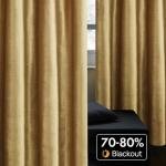 Velvet Gold Curtains 84 inch Length- Living Room Blackout Thermal Window Drapes Darkening Decor Grommet Curtains for Bedroom Set of 2 Panels