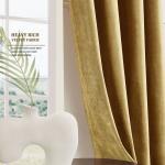 Velvet Gold Curtains 84 inch Length- Living Room Blackout Thermal Window Drapes Darkening Decor Grommet Curtains for Bedroom Set of 2 Panels