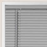 CALYX INTERIORS Room Darkening Vinyl Mini Blinds, Cordless, 1" Slat, 20" W x 60" H, Light Gray. Inside Mount in Windows 20.25 and Greater; Indoor Window Shades