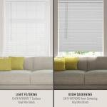 CALYX INTERIORS Room Darkening Vinyl Mini Blinds, Cordless, 1" Slat, 20" W x 60" H, Light Gray. Inside Mount in Windows 20.25 and Greater; Indoor Window Shades