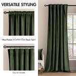MIULEE Velvet Curtains 96 inches 2 Panels - Luxury Blackout Curtains for Bedroom Living Room Thermal Insulated Super Soft Window Drapes Rod Pocket & Back Tab, Olive Green, W52 x L96 inches