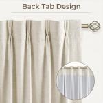 CAPALOCA Pinch Pleated Blackout Curtains 96 Inches Long, Linen Blend, 100% Blackout Drapes with 20 Hooks, Ideal for Bedroom and Living Room, 40" W x 96" L (Pack of 2), Natural