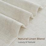 CAPALOCA Pinch Pleated Blackout Curtains 96 Inches Long, Linen Blend, 100% Blackout Drapes with 20 Hooks, Ideal for Bedroom and Living Room, 40" W x 96" L (Pack of 2), Natural