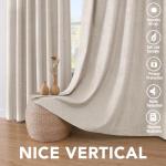 H.VERSAILTEX Blackout Linen Curtains, 100% Blackout Drapes Textured Blackout Curtains with White Thermal Insulated Liner, Grommet Top Curtains Living Room (2 Panels, 42 x 84 Inch, Natural)