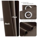 MIULEE Chocolate Brown Blackout Curtains for Bedroom Living Room 63 Inches Long 2 Panels, Thermal Insulated Room Darkening Drapes Solid Grommet Noise Reduction Window Treatments 40x63 Inch
