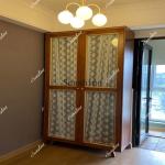 French retro solid wood gauze curtain glass storage bedroom clothes cabinet simple and modern  FT