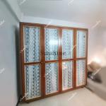 French retro solid wood gauze curtain glass storage bedroom clothes cabinet simple and modern  FT