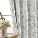 jinchan 95% Blackout Floral Curtains 84 Inches Long, Printed Flower Sage Green Blackout Curtain for Bedroom Rod Pocket Back Tab Blackout Curtains Thermal Insulated Window Drapes, 2 Panels