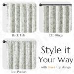 jinchan 95% Blackout Floral Curtains 84 Inches Long, Printed Flower Sage Green Blackout Curtain for Bedroom Rod Pocket Back Tab Blackout Curtains Thermal Insulated Window Drapes, 2 Panels