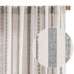 jinchan Linen Blend Boho Curtains for Living Room, 96 Inch Long Black Printed on Beige Retro Farmhouse Bohemian Geometric Drapes, Light Filtering Back Tab Curtains 2 Panels