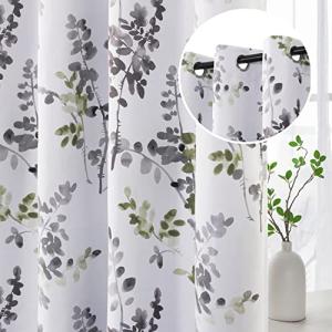 H.VERSAILTEX Blackout Curtains for Bedroom Thermal Insulated Grommet Panels Noise Reduction Window Drapes Room Darkening Curtains for Living Room(2 Panels, 52x45 in, Grey and Sage)