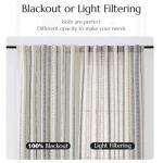 jinchan Linen Blend Boho Curtains for Living Room, 96 Inch Long Black Printed on Beige Retro Farmhouse Bohemian Geometric Drapes, Light Filtering Back Tab Curtains 2 Panels