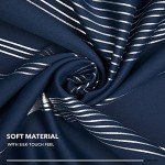 Deconovo Blackout Curtains - Silver Wave Print, Thermal Insulated, Noise Reducing, Privacy Drapes for Bedroom & Living Room (52W x 84L Inch, Navy Blue, 2 Panels)