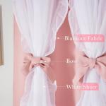 PONY DANCE Girls Curtains for Bedroom Decorative Drapes for Kids Double Layer Curtain Ruffle Sheer Overlay Room Darkening Pretty Chic Princess, 52x84 inch, Blush Pink, 2 PCs