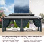 12x20ft Gazebo With Metal Roof Heavy Duty Tent With Curtain And Netting With Galvanized Steel Double Roof Outdoor Patio Pavilion