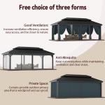 12x20ft Gazebo With Metal Roof Heavy Duty Tent With Curtain And Netting With Galvanized Steel Double Roof Outdoor Patio Pavilion