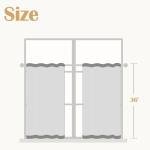 jinchan Linen Kitchen Curtains 36 Inch Length Striped Tier Curtains Ticking Stripe Small Drapes for Living Room Bathroom Cafe Small Window Farmhouse Rustic Pinstripe Rod Pocket 2 Panels Sage Green