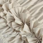 Homechoice Decor Thermal Insulated Blackout Window Curtains, 52" W x 96" L x 2 Panels, Boho Ruched Window Treatments with 3 Rows of Butterfly Flowers, Rustic Rod Pocket Drapes for Room, Camel (LQ-30)