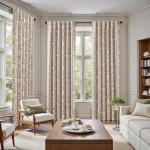 jinchan Floral Blackout Curtains for Bedroom Living Room 84 Inches Length Farmhouse Curtains Room Darkening Vintage Drapes Traditional Rod Pocket Window Treatment 2 Panels Set Taupe on Beige