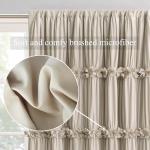 Homechoice Decor Thermal Insulated Blackout Window Curtains, 52" W x 96" L x 2 Panels, Boho Ruched Window Treatments with 3 Rows of Butterfly Flowers, Rustic Rod Pocket Drapes for Room, Camel (LQ-30)