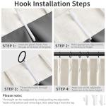 Pinch Pleated 100% Blackout Linen Curtains 96 Inches Long for Bedroom Living Room Memory Trained Pinch Pleat Linen Curtains Rustic Farmhouse Thermal Insulated Natural Cream Pleated Drapes 8ft 40x96