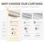 Pinch Pleated 100% Blackout Linen Curtains 96 Inches Long for Bedroom Living Room Memory Trained Pinch Pleat Linen Curtains Rustic Farmhouse Thermal Insulated Natural Cream Pleated Drapes 8ft 40x96