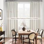 Pinch Pleated 100% Blackout Linen Curtains 96 Inches Long for Bedroom Living Room Memory Trained Pinch Pleat Linen Curtains Rustic Farmhouse Thermal Insulated Natural Cream Pleated Drapes 8ft 40x96