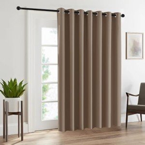 RYB HOME Large Curtains 84 inches Long - Blackout Vertical Blinds Living Room Window Curtains, Light Block Thermal Drape for Dining Farmhouse Cabin Room Divider, W 100 x L 84, Cappuccino