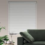 JIANGPIN TEXTILE Zebra Roller Shades, Dual Layer Roll Up Blind for Living Room, Semi Sheer Shades Window Privacy Light Control for Day and Night, (Maximum Height 72inch, White Color, Width 34 inch)