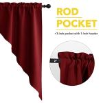 NICETOWN Blackout Kitchen Tier Curtains- Rod Pocket Tailored Scalloped Valance/Swags for Basement (1 Set, 72 inches Wide Combined, 63 inches Long, Burgundy Red)