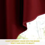 NICETOWN Blackout Kitchen Tier Curtains- Rod Pocket Tailored Scalloped Valance/Swags for Basement (1 Set, 72 inches Wide Combined, 63 inches Long, Burgundy Red)