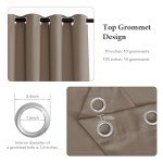 RYB HOME Large Curtains 84 inches Long - Blackout Vertical Blinds Living Room Window Curtains, Light Block Thermal Drape for Dining Farmhouse Cabin Room Divider, W 100 x L 84, Cappuccino