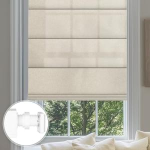 Sulugood No Drill Roman Shades for Windows No Tools Roman Shades, UV Protection, Privacy, Thermal Insulation Roman Blinds, Easy to Install, 70％Blackout-Beige Custom Size