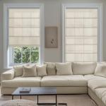 Sulugood No Drill Roman Shades for Windows No Tools Roman Shades, UV Protection, Privacy, Thermal Insulation Roman Blinds, Easy to Install, 70％Blackout-Beige Custom Size