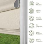 Sulugood No Drill Roman Shades for Windows No Tools Roman Shades, UV Protection, Privacy, Thermal Insulation Roman Blinds, Easy to Install, 70％Blackout-Beige Custom Size