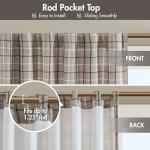 Madison Park Anaheim Cabin Plaid Curtain Window, Thermal Insulated Fleece Lining, Living Room Decor Room Darkening Drape for Bedroom, 1-Single Panel Pack, 50" x 95", Rod Pocket, Brown
