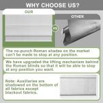 Sulugood No Drill Roman Shades for Windows No Tools Roman Shades, UV Protection, Privacy, Thermal Insulation Roman Blinds, Easy to Install, 70％Blackout-Beige Custom Size