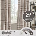 Madison Park Anaheim Cabin Plaid Curtain Window, Thermal Insulated Fleece Lining, Living Room Decor Room Darkening Drape for Bedroom, 1-Single Panel Pack, 50" x 95", Rod Pocket, Brown