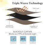 RYB HOME Large Curtains 84 inches Long - Blackout Vertical Blinds Living Room Window Curtains, Light Block Thermal Drape for Dining Farmhouse Cabin Room Divider, W 100 x L 84, Cappuccino