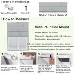 Sulugood No Drill Roman Shades for Windows No Tools Roman Shades, UV Protection, Privacy, Thermal Insulation Roman Blinds, Easy to Install, 70％Blackout-Beige Custom Size