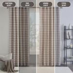 Madison Park Anaheim Cabin Plaid Curtain Window, Thermal Insulated Fleece Lining, Living Room Decor Room Darkening Drape for Bedroom, 1-Single Panel Pack, 50" x 95", Rod Pocket, Brown