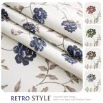 Beauoop Floral 100% Blackout Curtains 84 Inches Long 2 Panels for Bedroom Living Room Blue Brown on Beige Vintage Rose Flower Patterned Room Darkening Thermal Soundproof Grommet Window Drapes, 52X84