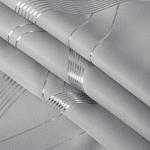 NICETOWN Silver Grey Blackout Pattern Curtains for Bedroom, 52 x 84 Inch Noise Reducing Thermal Insulated Wave Line Foil Print Design Room Darkening Window for Patio Sliding Glass Door(2 Panels)