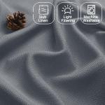 Chyhomenyc 2 Panels Dark Grey Kitchen Curtains 36 Inch Length Tier, Faux Linen Textured Small Cafe, Light Filtering Short Window Curtains for Bathroom Basement, Each 30x36 Inch